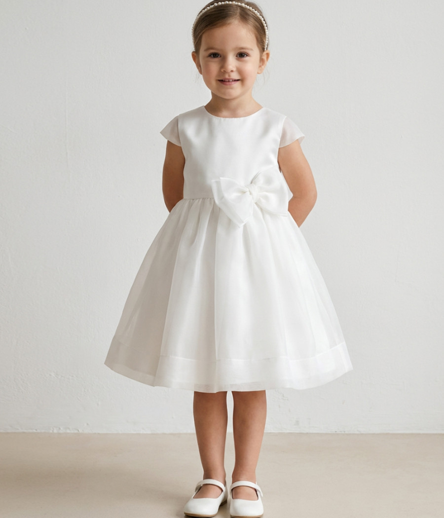 Sukienka elegancka dla dziewczynki 92-158 z kokardą - minimi