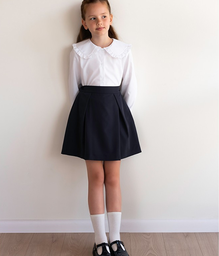 Spódniczka granatowa z zakładkami dla dziewczynki - minimi