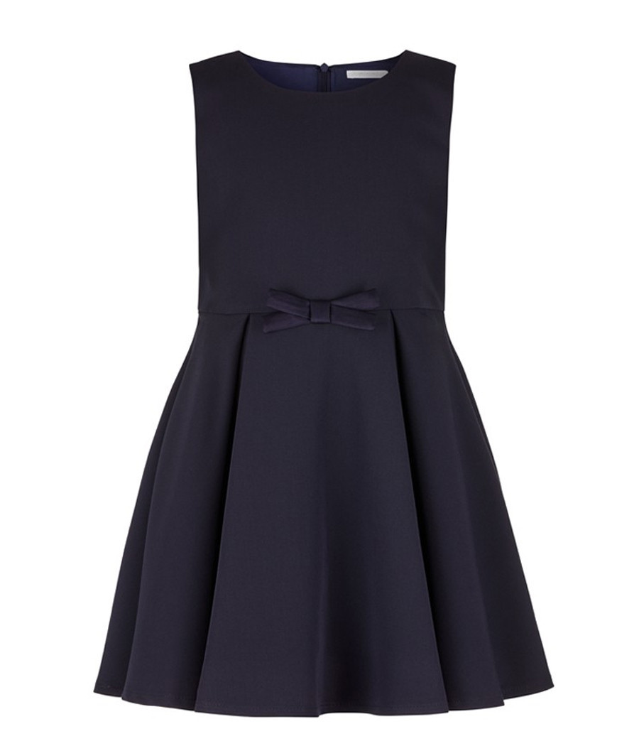 Sukienka princeska granatowa szkolna z kokardką - minimi