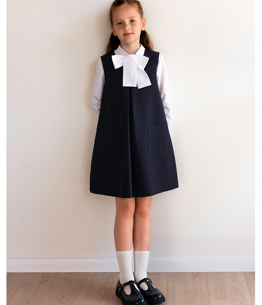 Sukienka granatowa szkolna o luźnym kroju - minimi