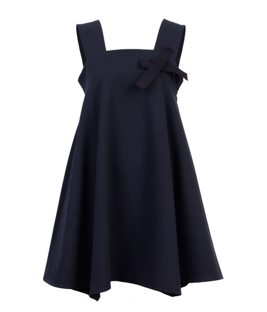 Sukienka granatowa szkolna na szerokich ramiączkach - minimi