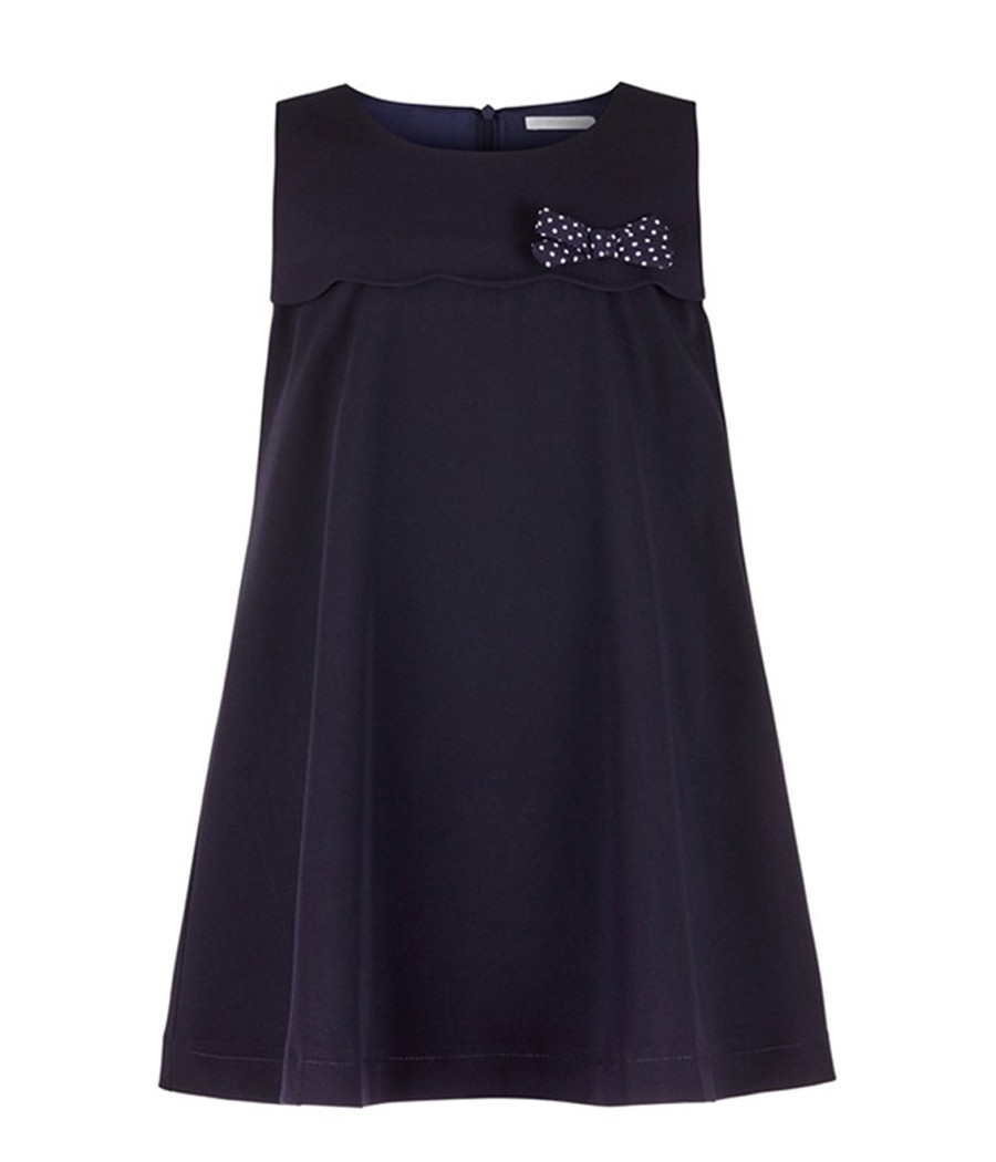 Granatowa princeska szkolna o luźnym kroju dla dziewczynki - minimi