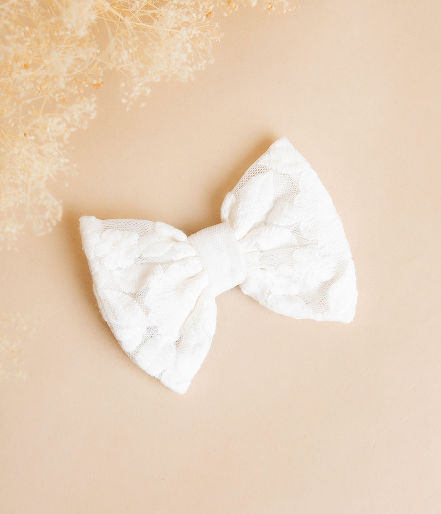 Spinka do włosów tiulowa kokardka z koronką - minimi