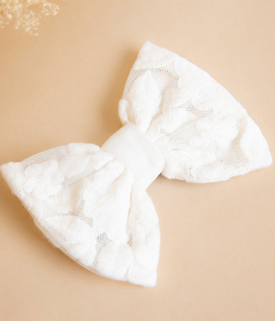 Spinka do włosów tiulowa kokardka z koronką - minimi