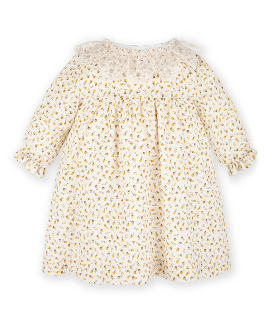 Sukienka dziecięca z koronkowym kołnierzykiem -  minimi