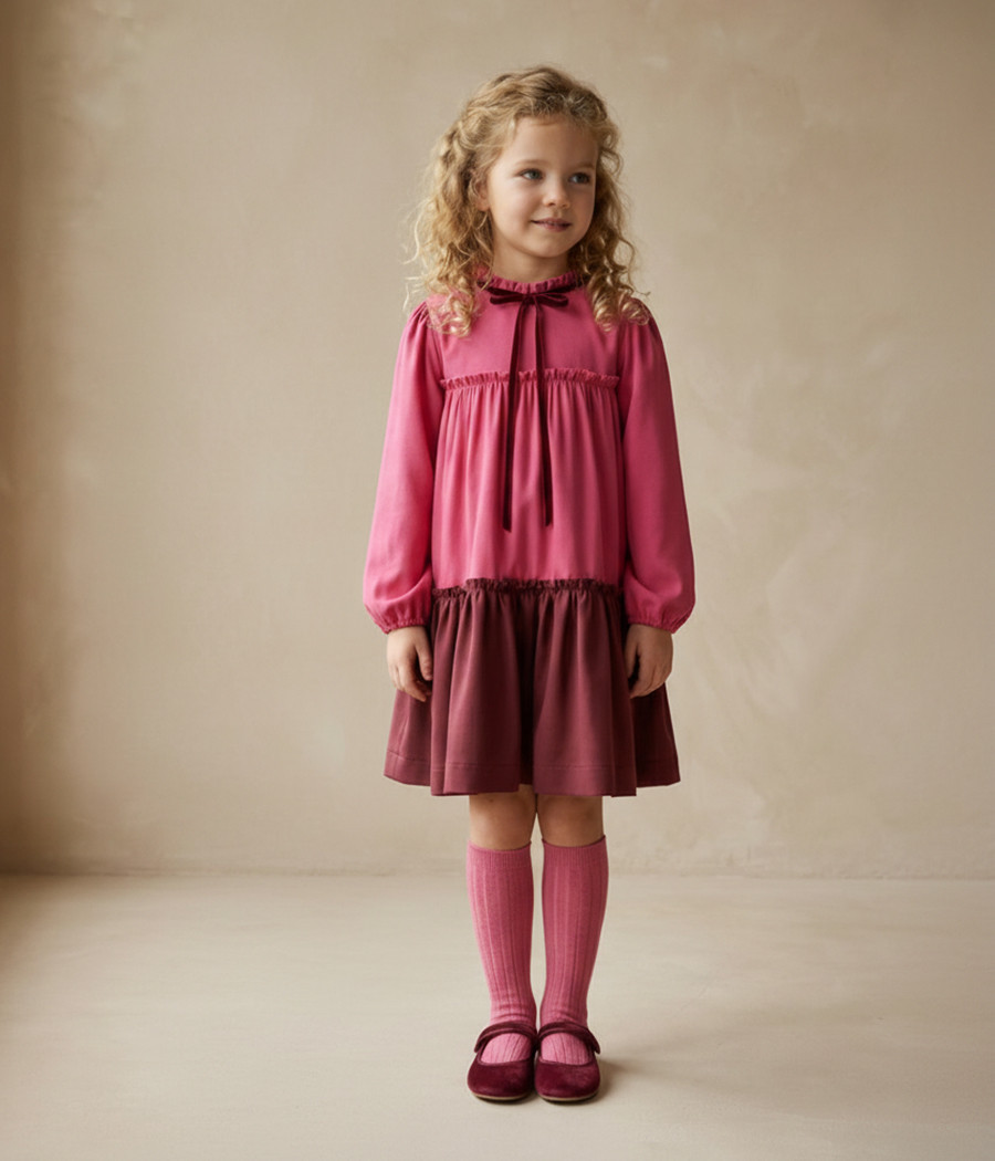 Różowa sukienka dla dziewczynki na wyjątkowe okazje -  minimi
