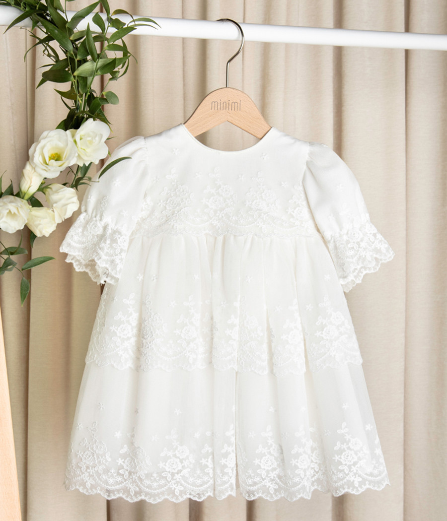 Sukienka do chrztu koronkowa premium Łucja - minimi