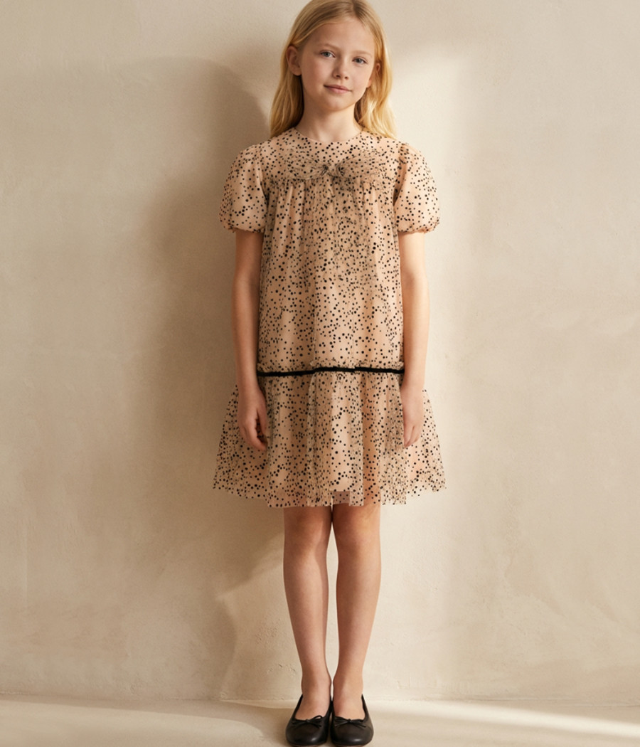 Sukienka tiulowa w czarne groszki dla dziewczynki - minimi