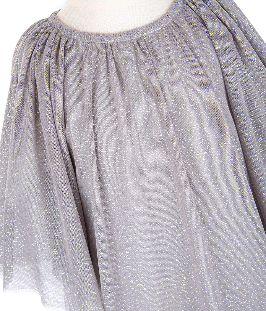 Sukienka błyszcząca z szerokim rękawem dla dziewczynki - minimi