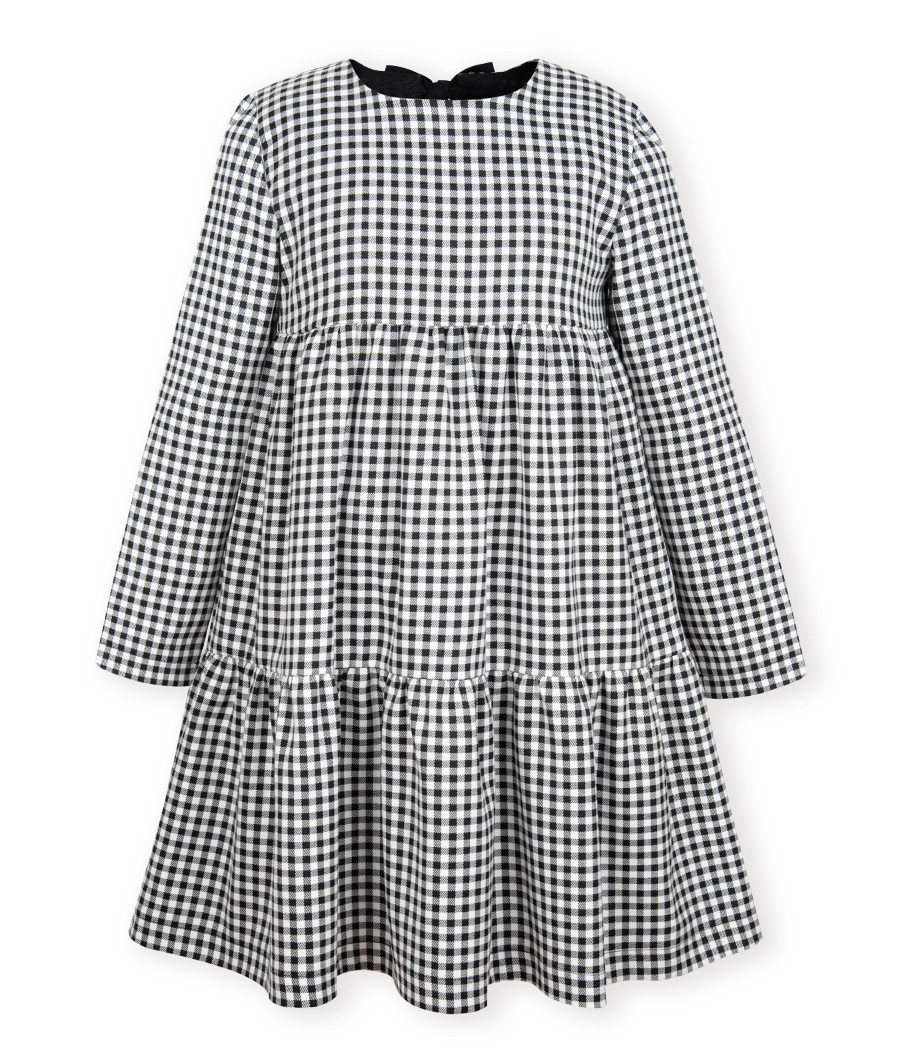 Sukienka o luźnym kroju w kratkę dla dziewczynki - minimi