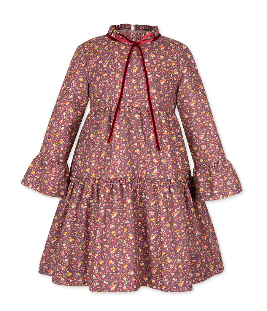 Sukienka elegancka w kwiatuszki dla dziewczynki - minimi