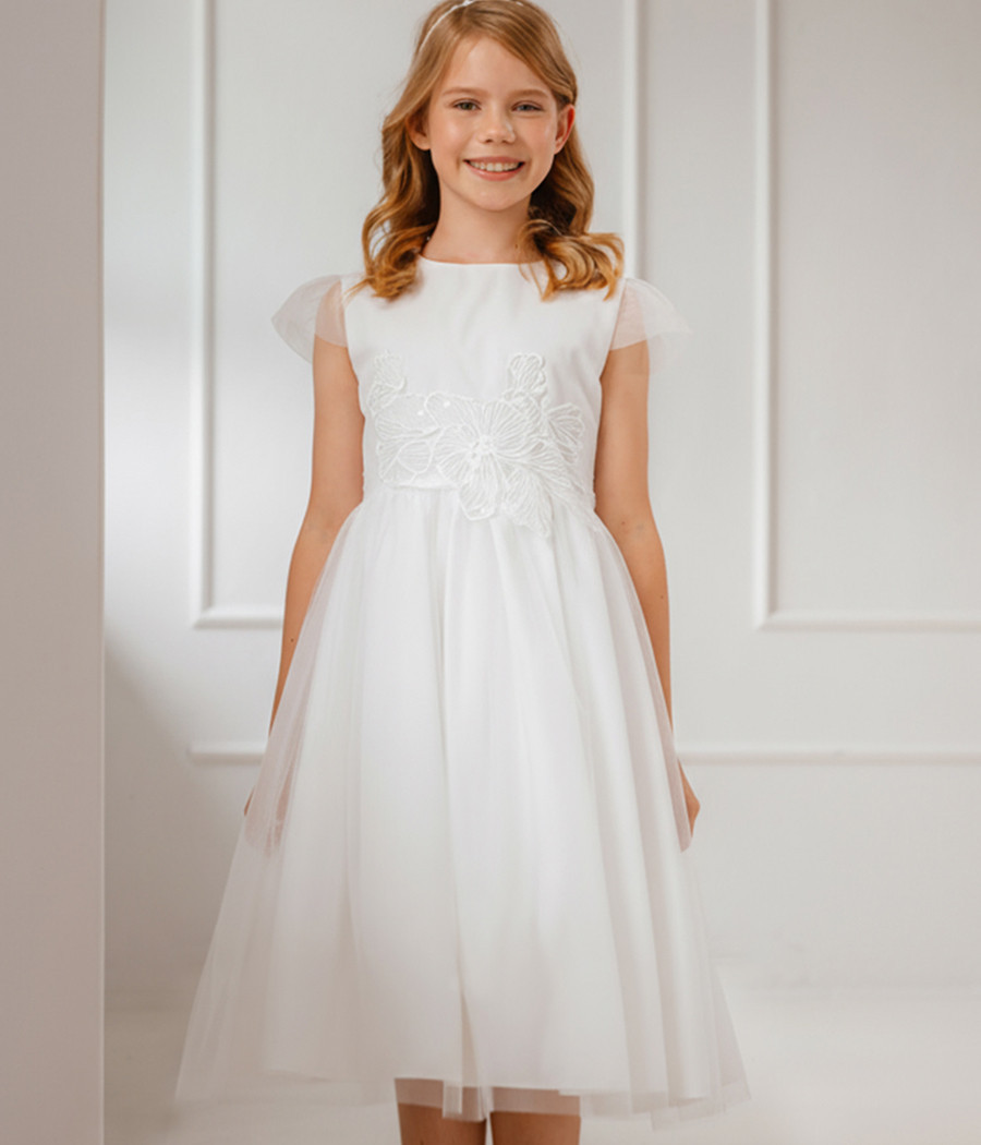 Sukienka po Komunii dla dziewczynki z cekinową aplikacją - minimi