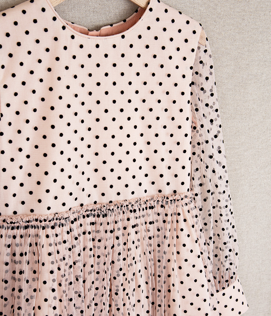 Sukienka elegancka tiulowa różowa dla dziewczynki - minimi