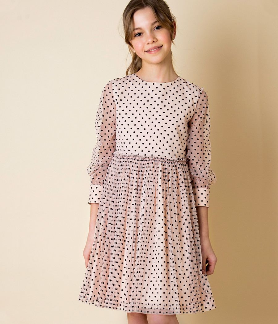 Sukienka elegancka tiulowa różowa dla dziewczynki - minimi