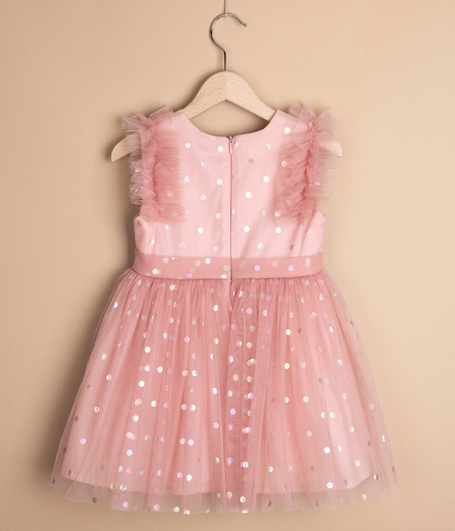 Sukienka tiulowa różowa dla dziewczynki na wyjątkowe okazje - minimi