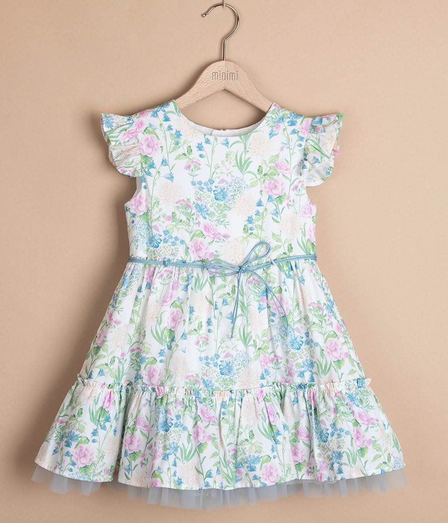 Sukienka dla dziewczynki na wyjątkowe okazje w kwiaty - minimi