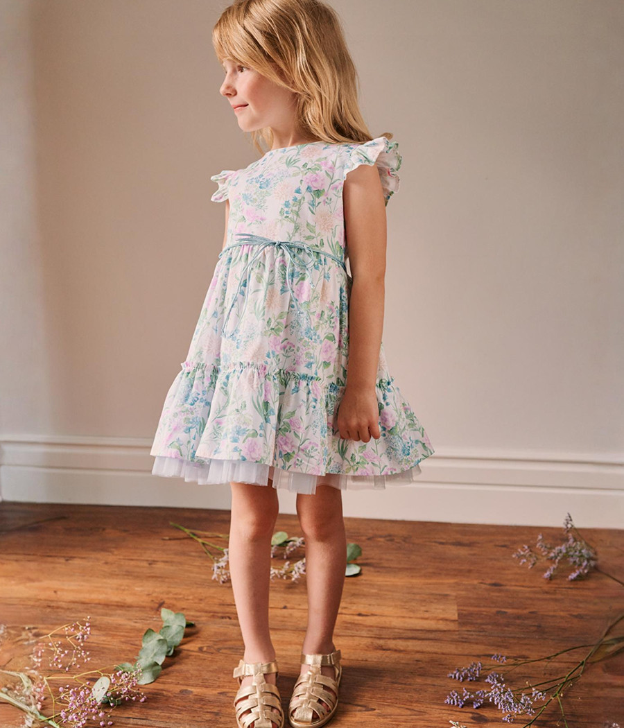 Sukienka dla dziewczynki na wyjątkowe okazje w kwiaty - minimi