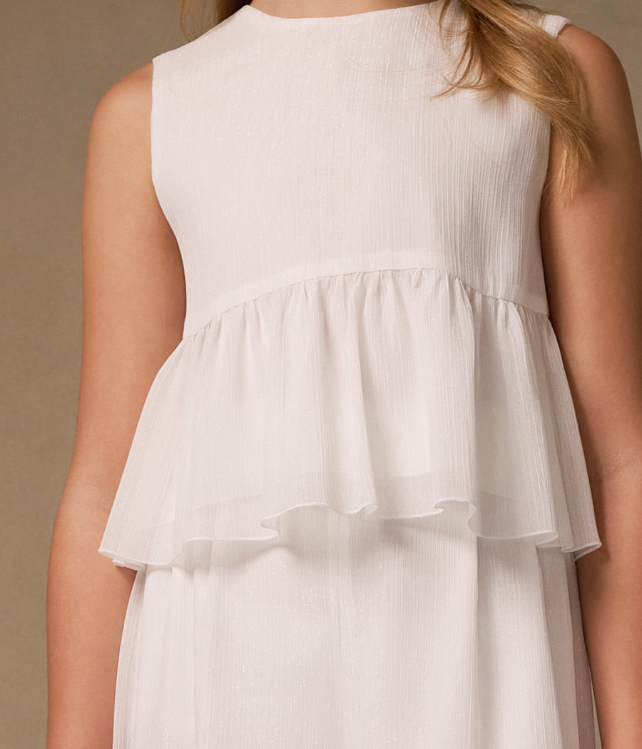 Komplet komunijny spodnie i bluzka z błyszczącej żorżety - minimi