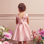 sukienka różowa w kropki