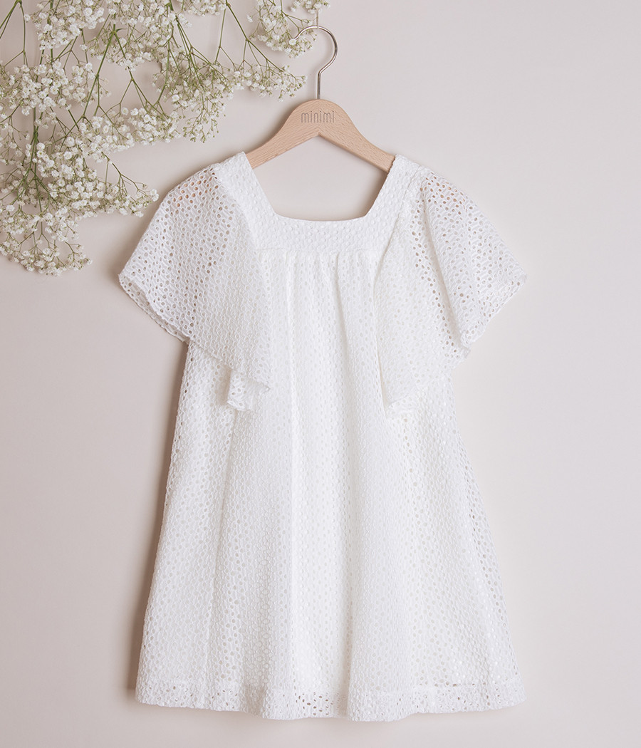 Sukienka dla dziewczynki na wyjątkowe okazje o luźnym fasonie - minimi