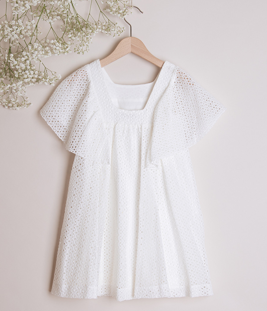 Sukienka dla dziewczynki na wyjątkowe okazje o luźnym fasonie - minimi