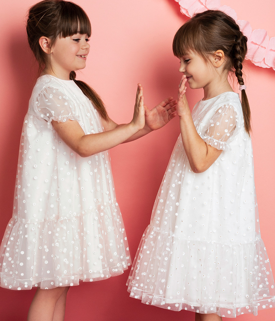 Sukienka tiulowa dla dziewczynki w stokrotki - minimi