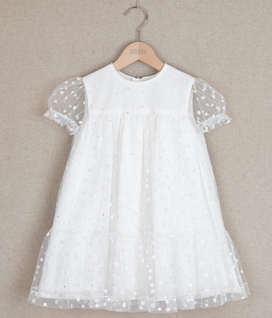 Sukienka tiulowa dla dziewczynki w stokrotki - minimi