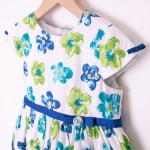 sukienka w niebieskie i zielone kwiatki