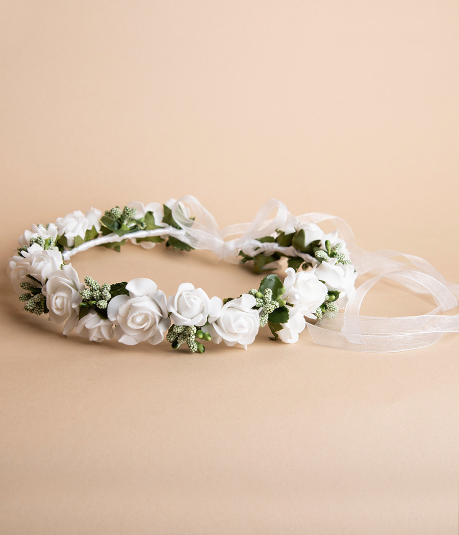 Wianek komunijny z różyczkami - minimi