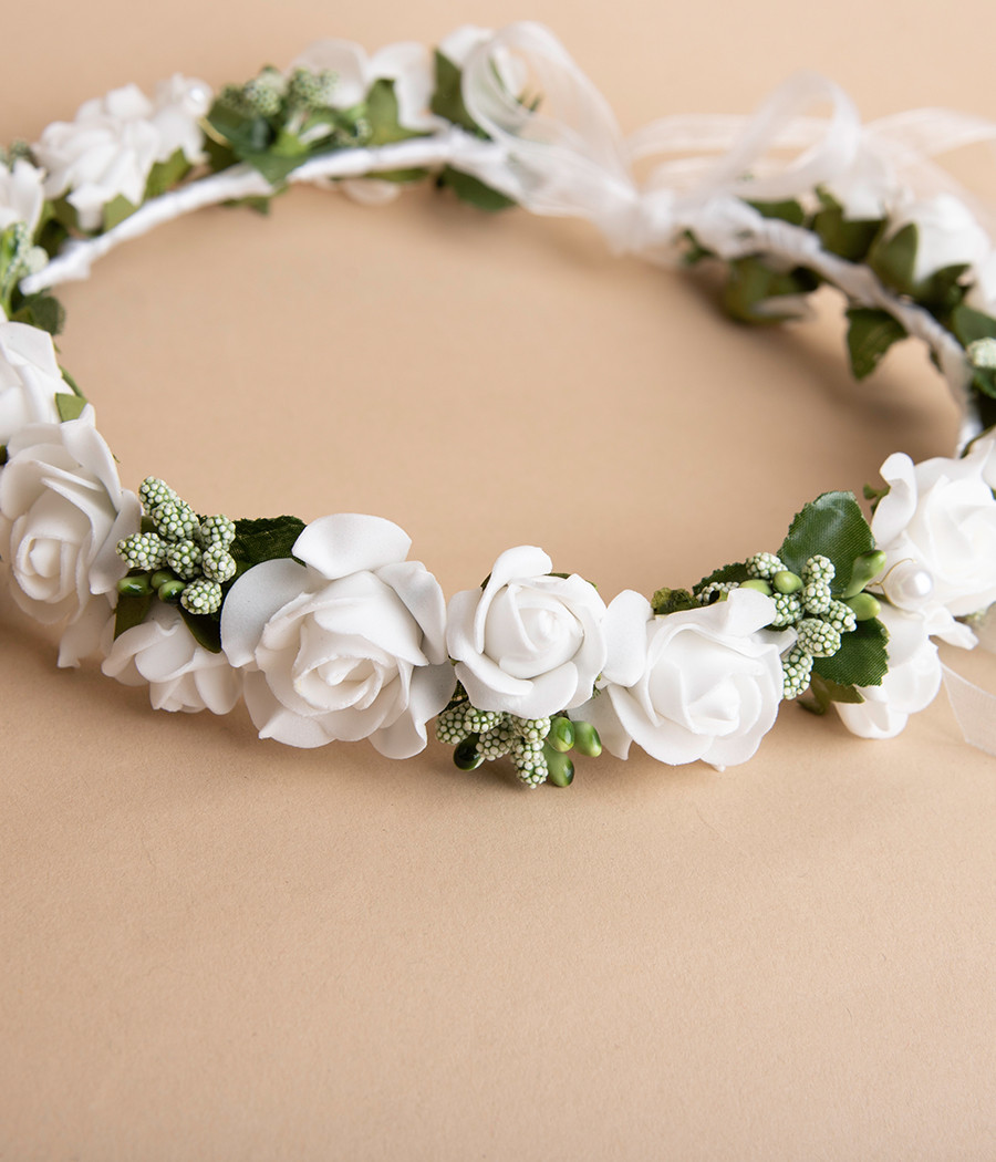 Wianek komunijny z różyczkami - minimi