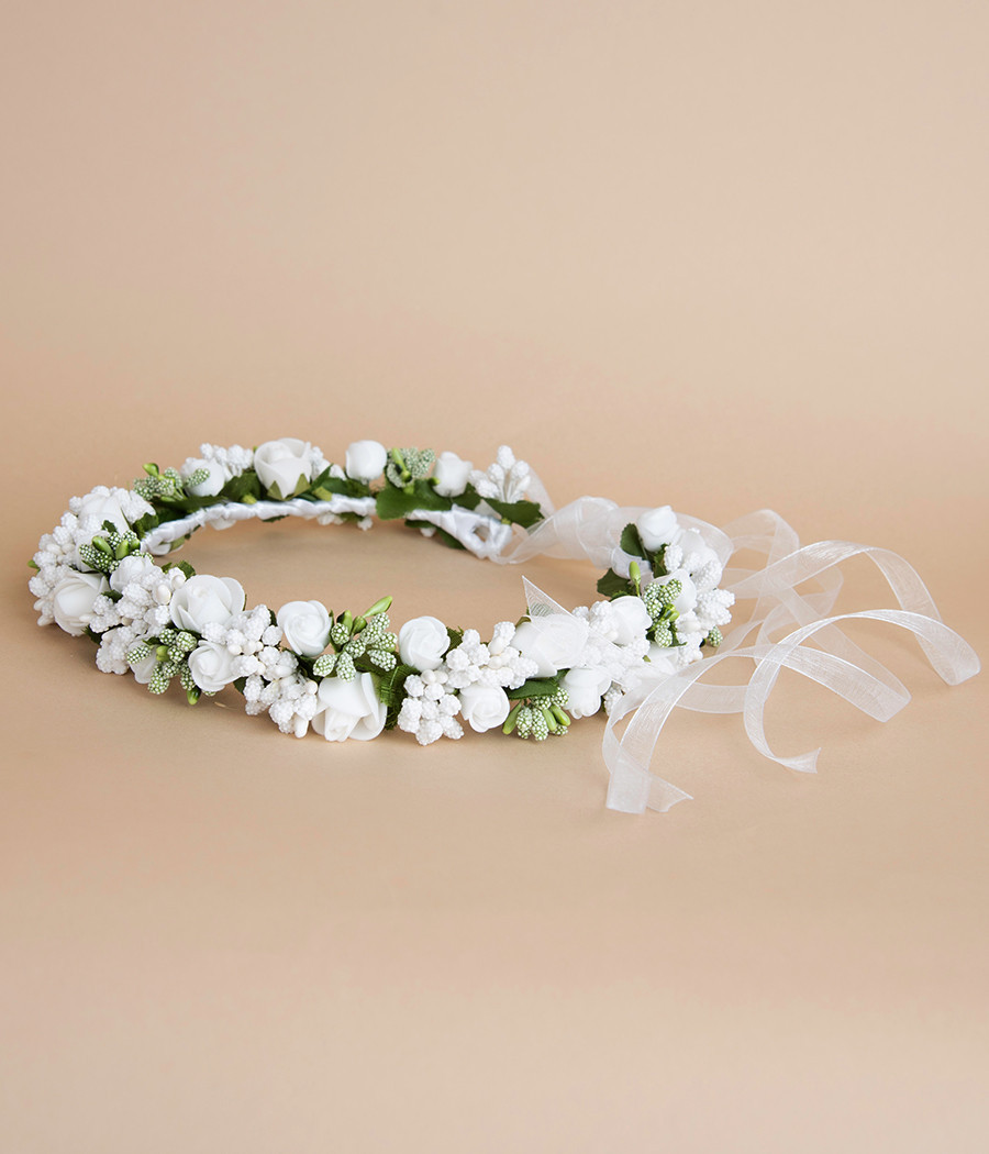 Wianek do Komunii z różyczkami regulowany - minimi