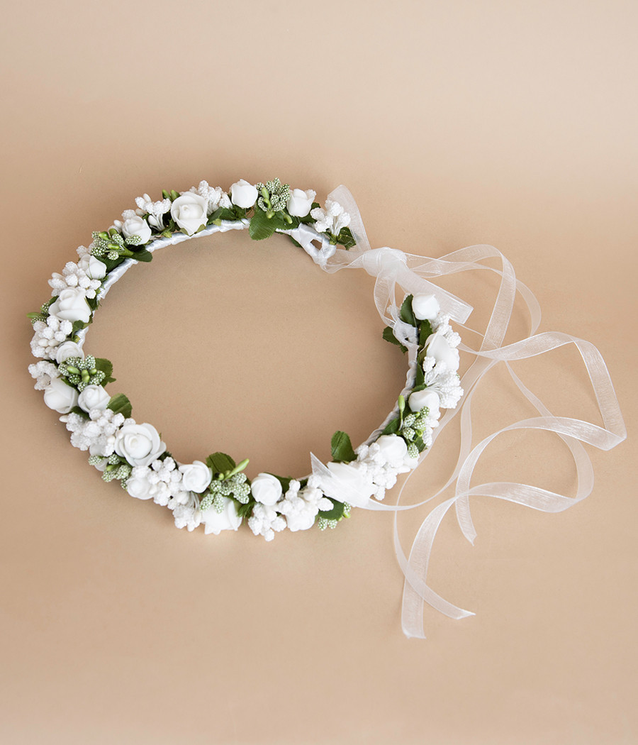 Wianek do Komunii z różyczkami regulowany - minimi