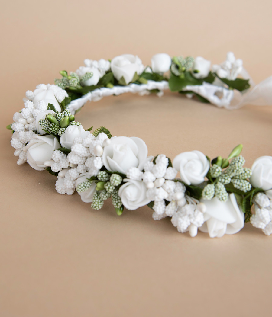 Wianek do Komunii z różyczkami regulowany - minimi