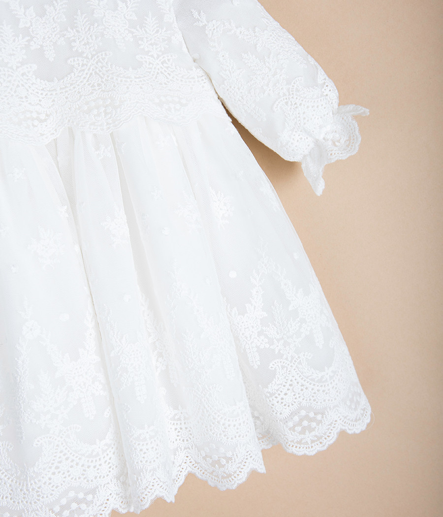 Sukienka koronkowa premium do chrztu dla dziewczynki - minimi