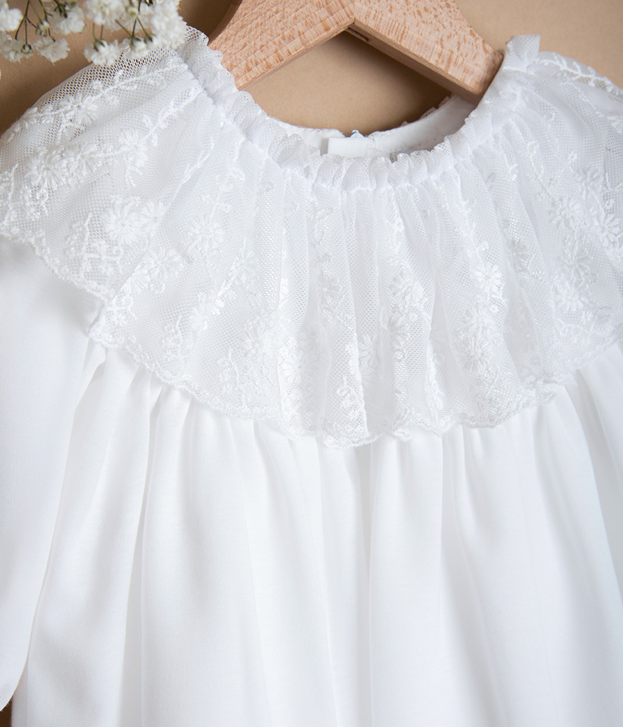 Sukienka niemowlęca biała dla dziewczynki Helenka - minimi