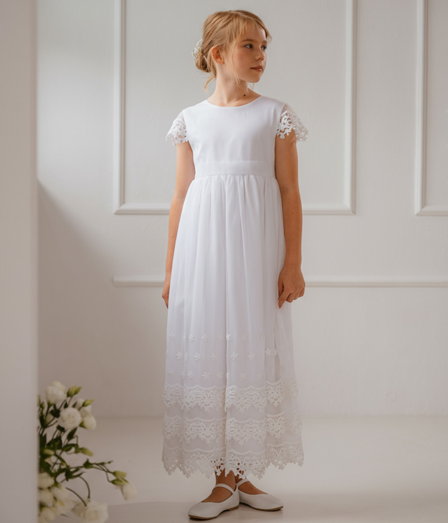 Sukienka komunijna koronkowa Bianka - minimi