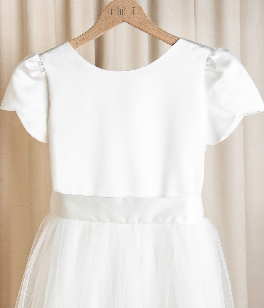 Sukienka komunijna z satynową górą i tiulem Liliana - minimi