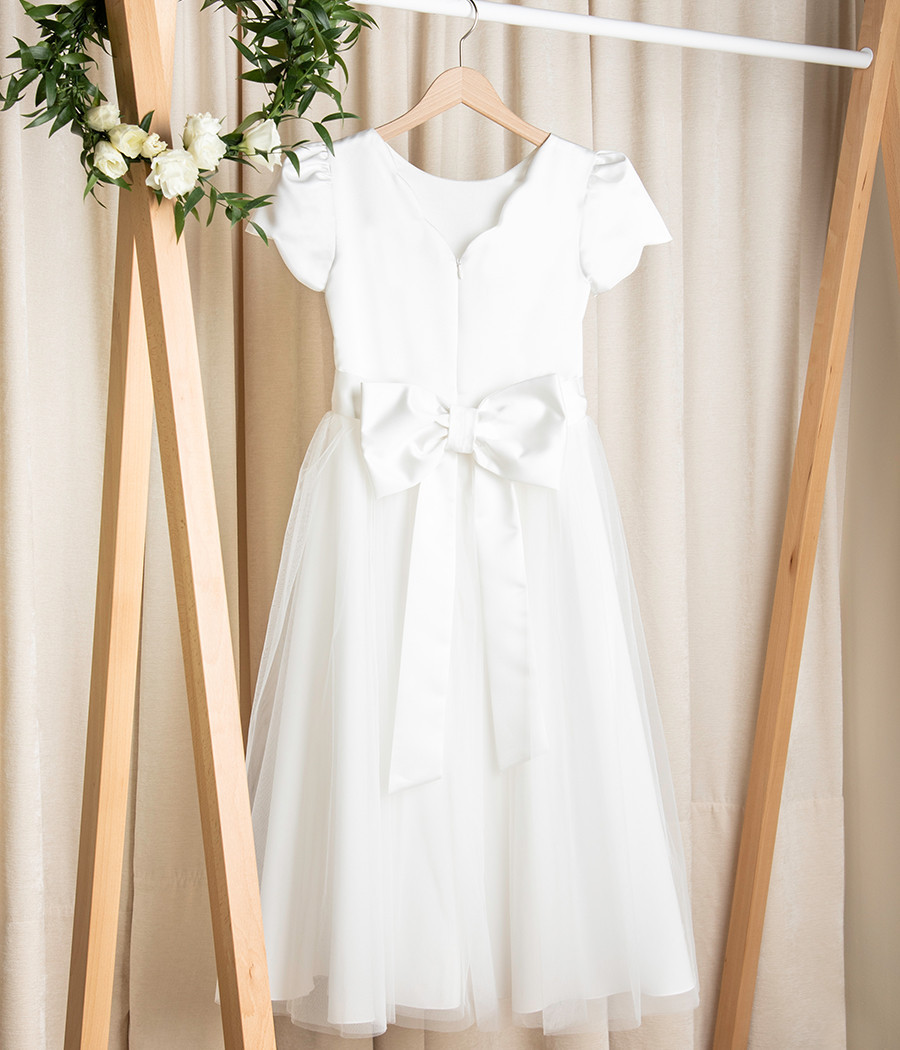 Sukienka komunijna z satynową górą i tiulem Liliana - minimi