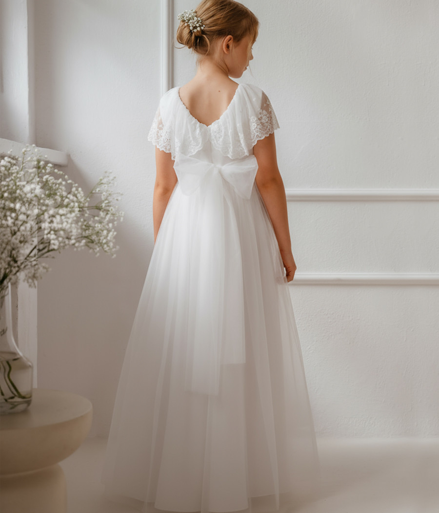 Sukienka komunijna z koronką Luiza - minimi