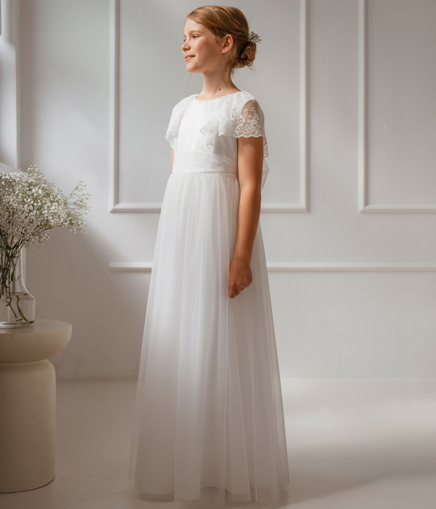 Sukienka komunijna z koronką Luiza - minimi