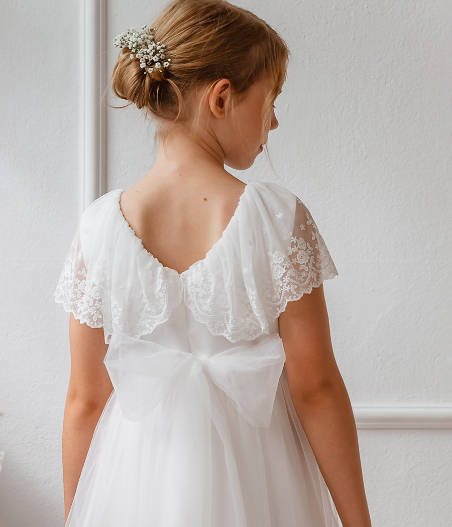 Sukienka komunijna z koronką Luiza - minimi