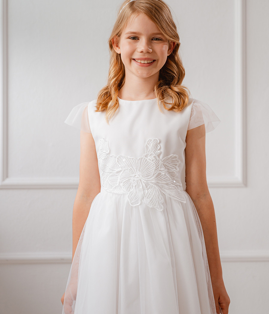 Sukienka po Komunii dla dziewczynki z cekinową aplikacją - minimi