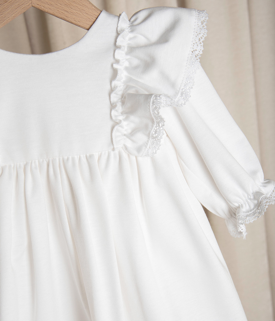 Sukienka bawełniana do chrztu dla dziewczynki Emilka - minimi