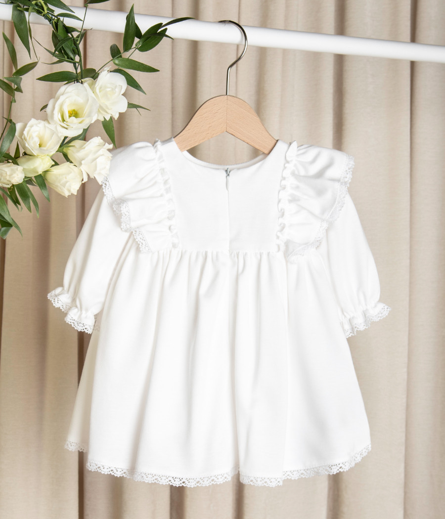 Sukienka bawełniana do chrztu dla dziewczynki Emilka - minimi