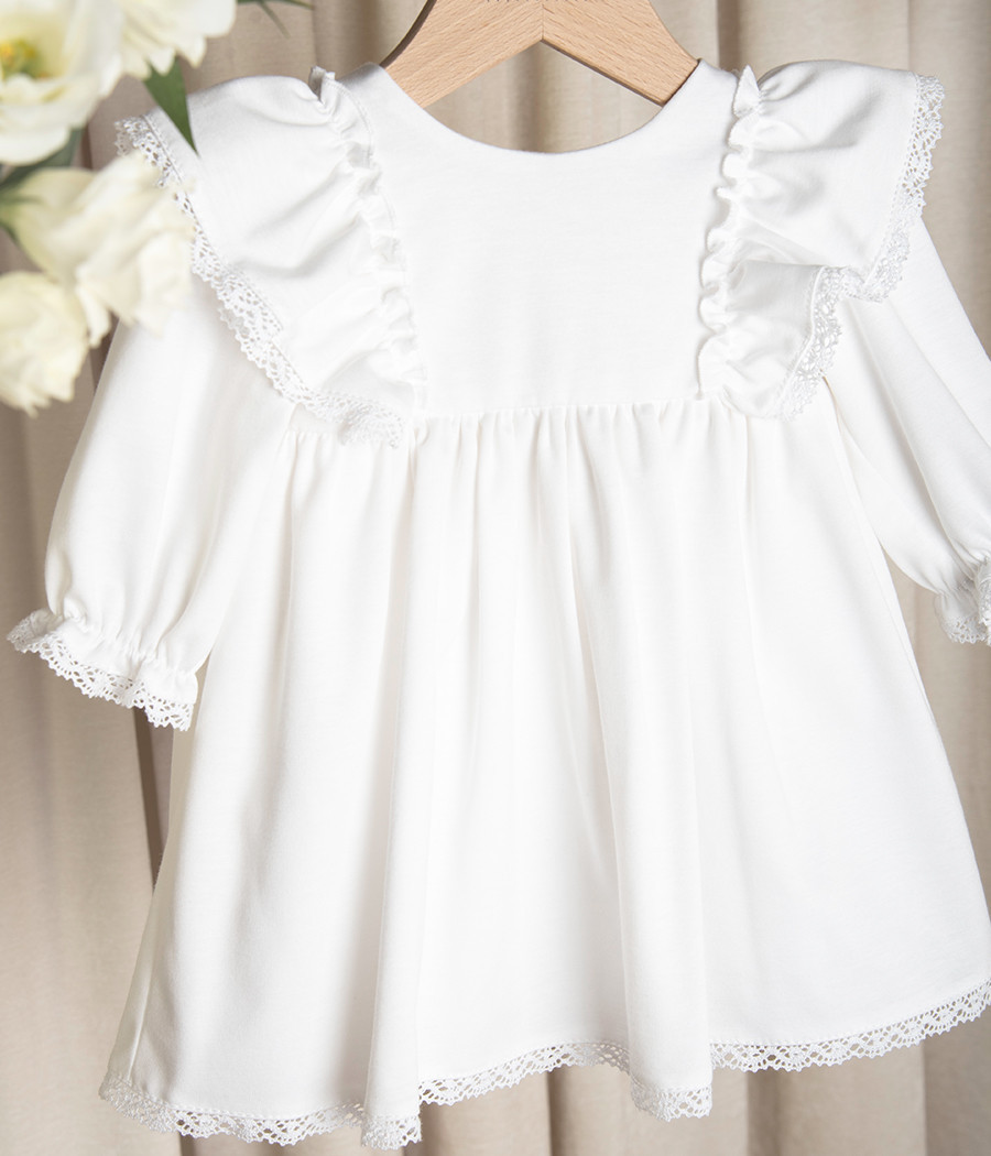 Sukienka bawełniana do chrztu dla dziewczynki Emilka - minimi