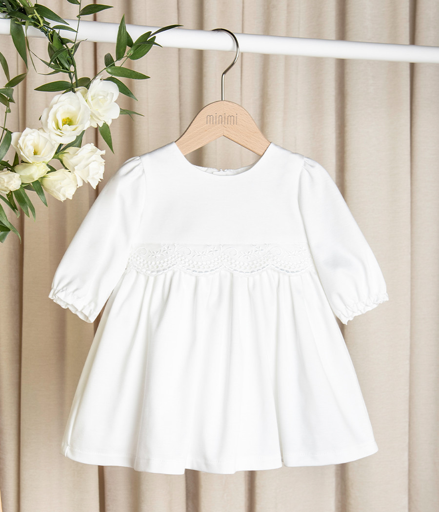 Sukienka bawełniana do chrztu dla dziewczynki Marcelina - minimi