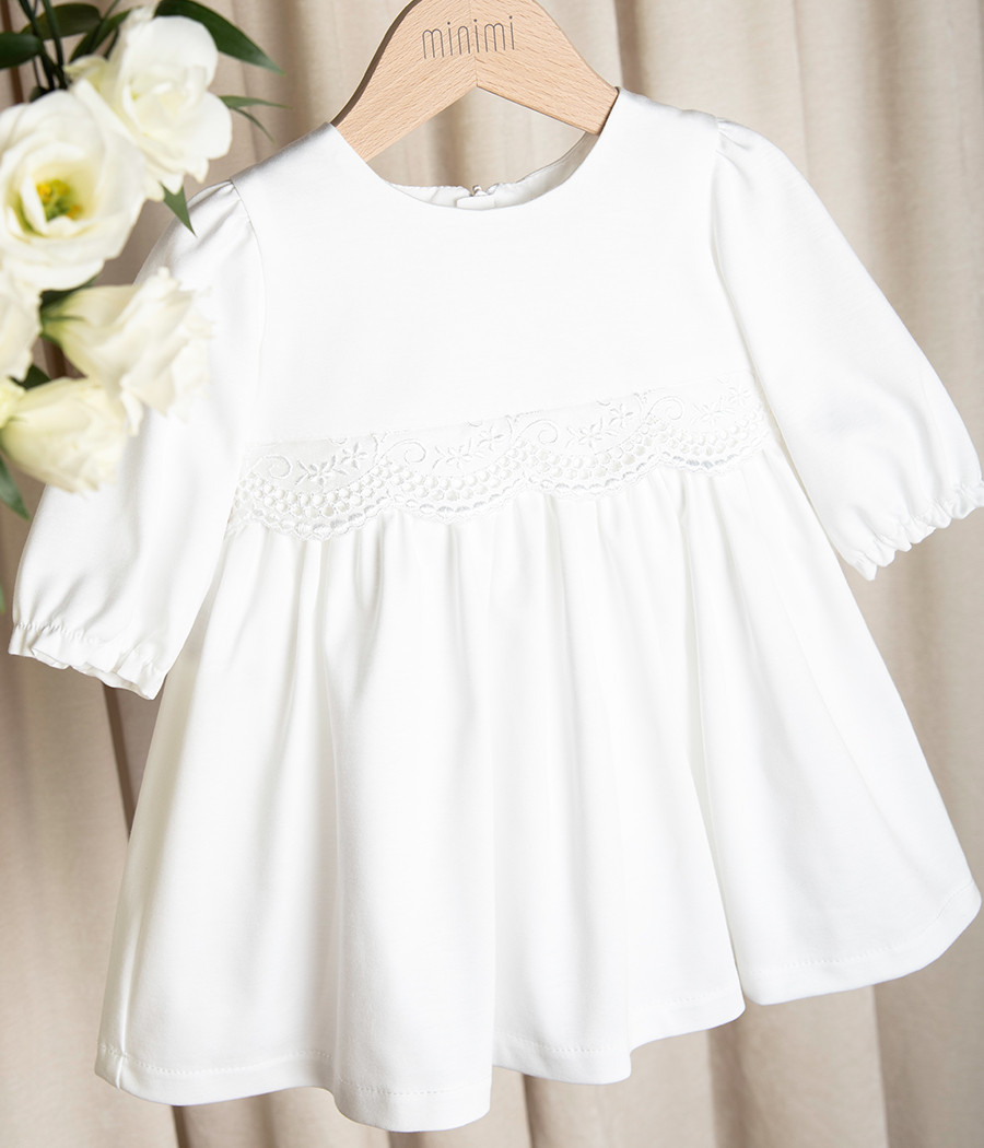 Sukienka bawełniana do chrztu dla dziewczynki Marcelina - minimi