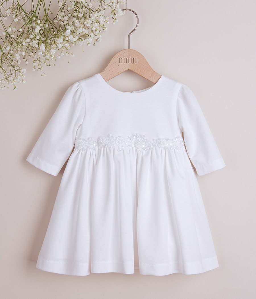 Sukienka bawełniana do chrztu dla dziewczynki Malwina  - minimi