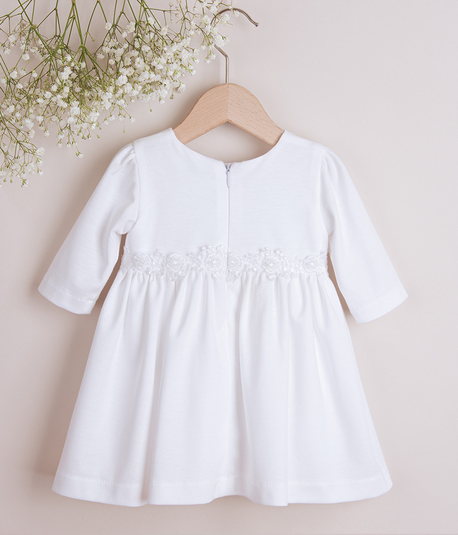 Sukienka bawełniana do chrztu dla dziewczynki Malwina  - minimi