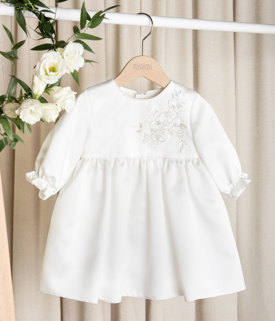 Sukienka satynowa do chrztu dla dziewczynki Dalia - minimi